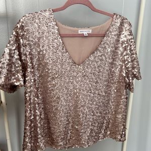 Blush Sequin Top